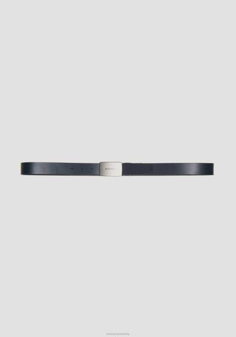 Antony Morato mężczyźni dwustronny skórzany pasek VNLT346 Akcesoria czarny