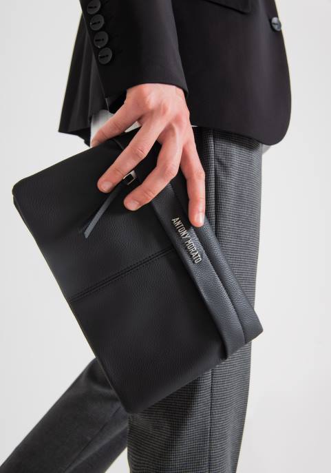 Antony Morato mężczyźni Etui ze sztucznej skóry z metalowym logo VNLT367 Akcesoria czarny