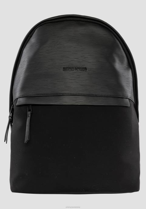 Antony Morato mężczyźni plecak z tkaniny z efektem popeliny i palmellato VNLT351 Akcesoria czarny