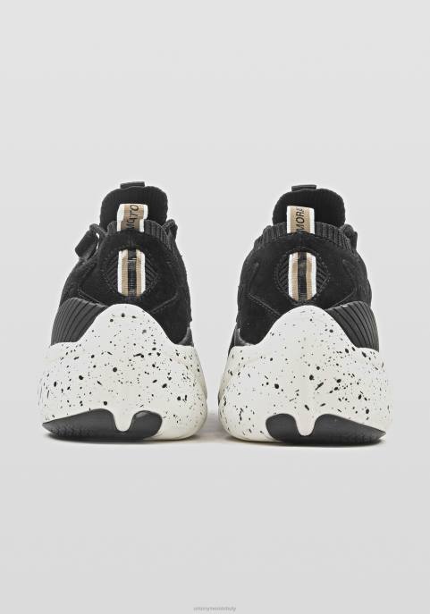 Antony Morato mężczyźni Buty do biegania oslo z dzianinowego dżerseju z detalami ze sztucznego zamszu VNLT325 obuwie czarny