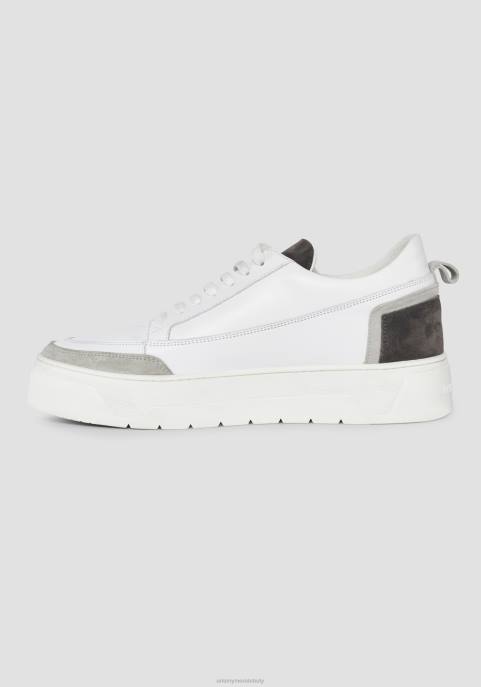 Antony Morato mężczyźni Flint niskie buty sportowe ze skóry z zamszowymi detalami VNLT311 obuwie 9073