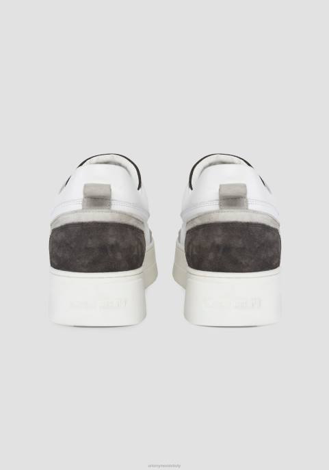 Antony Morato mężczyźni Flint niskie buty sportowe ze skóry z zamszowymi detalami VNLT311 obuwie 9073