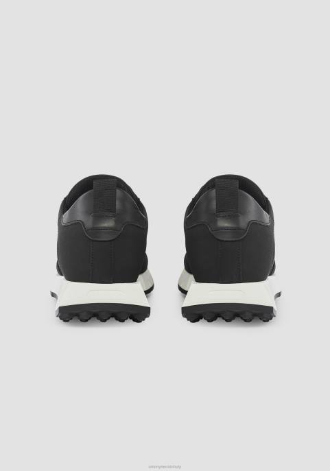 Antony Morato mężczyźni Niskie tenisówki Run Wheaton z nubuku pochodzącego z recyklingu VNLT307 obuwie czarny