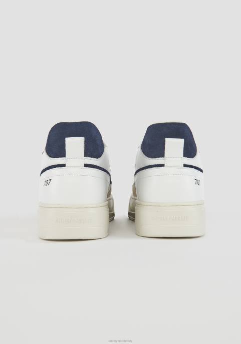 Antony Morato mężczyźni Skórzane tenisówki niskie 707 VNLT289 obuwie niebieski atrament