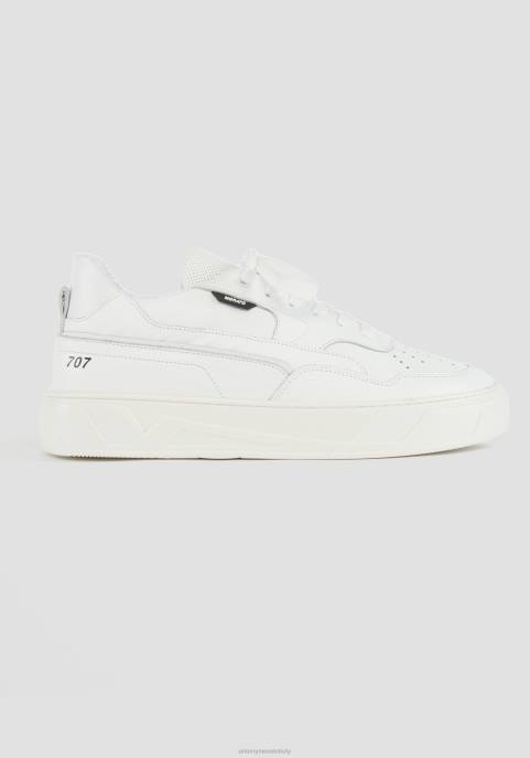 Antony Morato mężczyźni Skórzane tenisówki niskie 707 VNLT296 obuwie biały