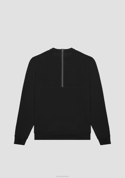 Antony Morato mężczyźni Bluza o dopasowanym kroju z miękkiej, elastycznej bawełny z kontrastowym, gumowanym nadrukiem logo VNLT48 odzież czarny