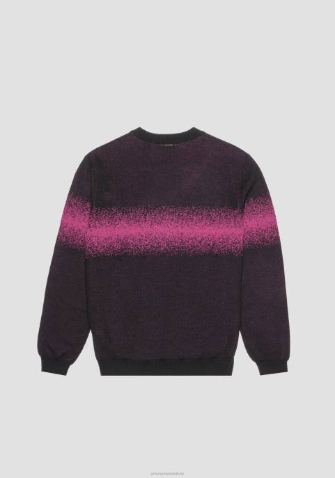 Antony Morato mężczyźni Bluza o regularnym kroju, wykonana z przędzy z domieszką wełny, z kontrastowym żakardowym paskiem VNLT46 odzież 5096