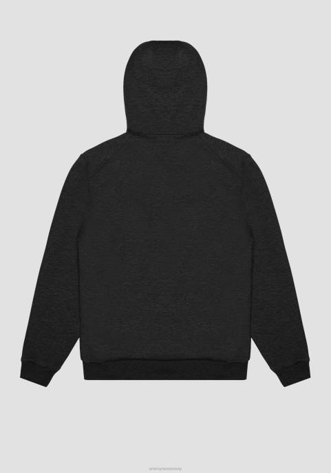 Antony Morato mężczyźni Bluza o regularnym kroju z elastycznej tkaniny z kontrastowymi detalami VNLT66 odzież czarny