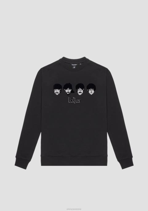 Antony Morato mężczyźni Bluza o regularnym kroju z mieszanki bawełny z nadrukiem Beatlesów VNLT54 odzież czarny