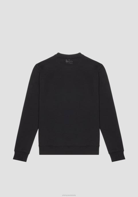 Antony Morato mężczyźni Bluza o regularnym kroju z mieszanki bawełny z nadrukiem Beatlesów VNLT54 odzież czarny