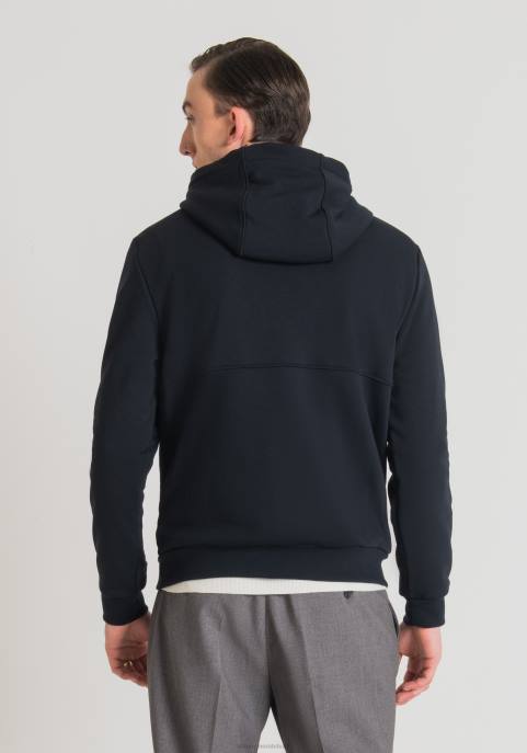 Antony Morato mężczyźni zwykła bluza z mieszanki bawełny z wyszytym logo VNLT52 odzież niebieski atrament