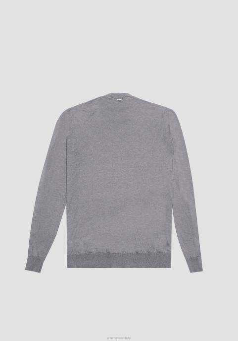 Antony Morato mężczyźni Sweter o regularnym kroju z miękkiej tkaniny z domieszką wełny VNLT78 odzież średni szary melanż