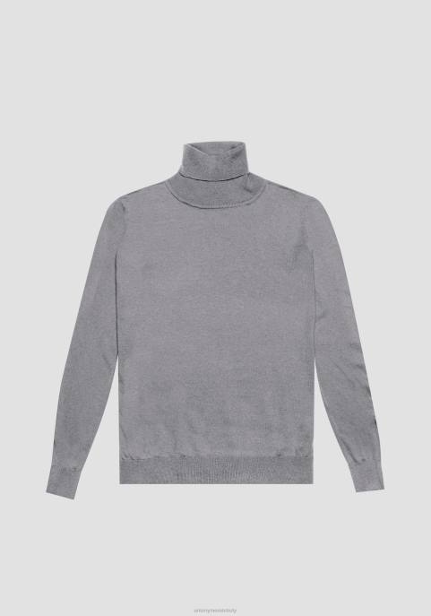 Antony Morato mężczyźni Sweter o regularnym kroju z miękkiej tkaniny z domieszką wełny VNLT82 odzież średni szary melanż