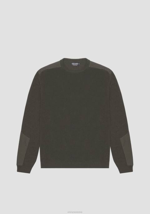 Antony Morato mężczyźni Sweter o regularnym kroju z okrągłym dekoltem, z mieszanki zawierającej bawełnę, z kontrastowymi aplikacjami VNLT100 odzież 4075