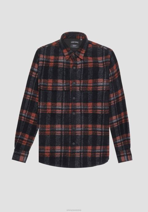 Antony Morato mężczyźni Koszula monachijska o prostym kroju, wykonana z ciepłej mieszanki materiałów VNLT127 odzież czarny