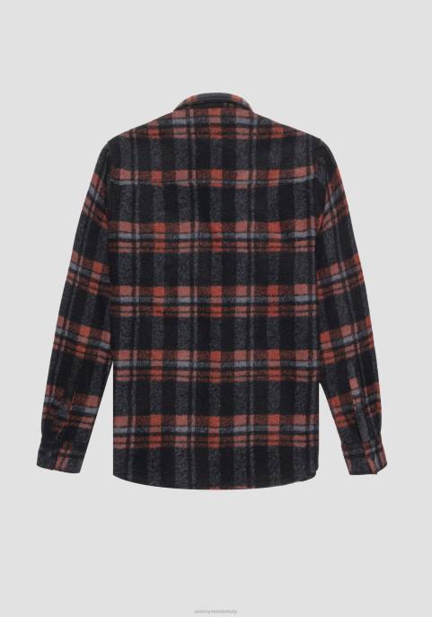 Antony Morato mężczyźni Koszula monachijska o prostym kroju, wykonana z ciepłej mieszanki materiałów VNLT127 odzież czarny