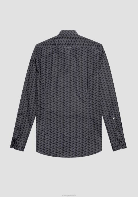Antony Morato mężczyźni Koszula napoli slim fit, wykonana w 100% z bawełny, z mikrowzorem VNLT114 odzież 9071