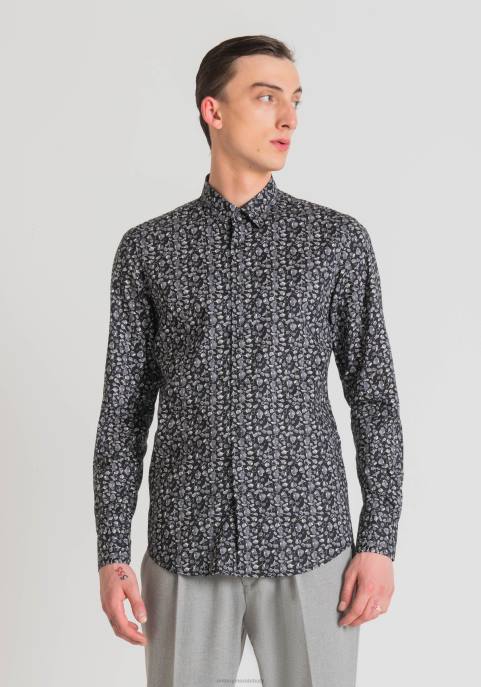 Antony Morato mężczyźni Koszula o dopasowanym kroju napoli z miękkiej bawełny z nadrukiem VNLT112 odzież 9074