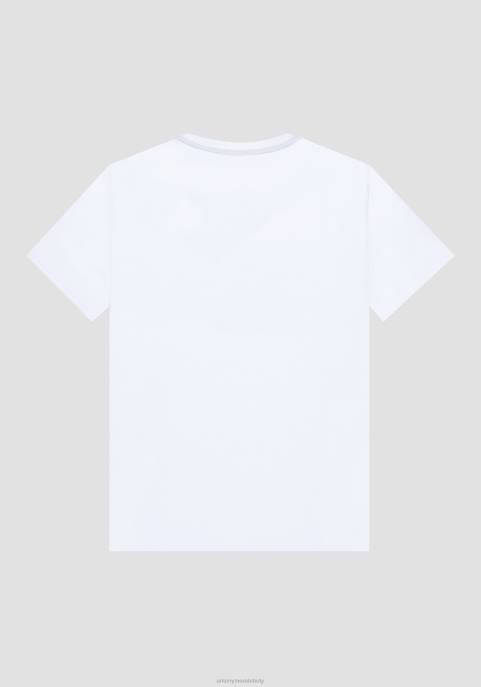 Antony Morato mężczyźni T-shirt o bardzo dopasowanym kroju z elastycznej bawełny z wytłoczonym logo VNLT191 odzież biały