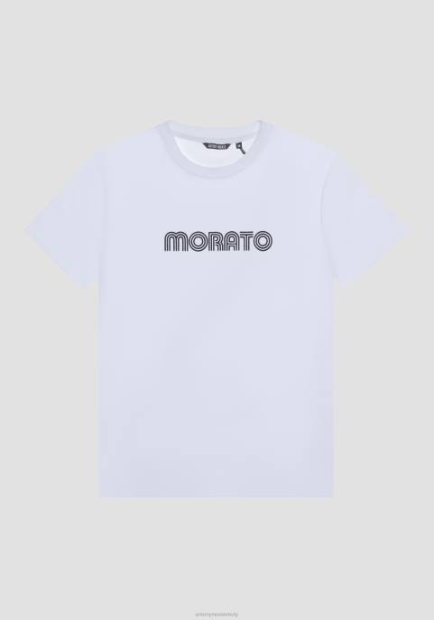 Antony Morato mężczyźni T-shirt o dopasowanym kroju, wykonany w 100% z bawełny, z nadrukiem logo VNLT163 odzież biały