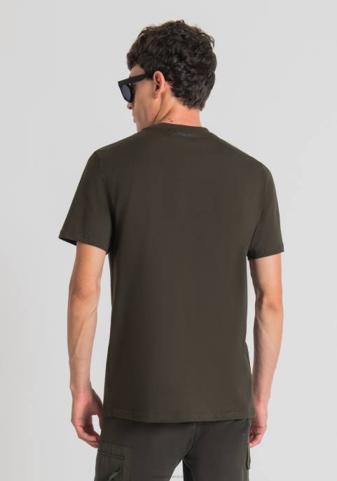 Antony Morato mężczyźni T-shirt o regularnym kroju, wykonany w 100% z bawełny, z nadrukiem tygrysa VNLT184 odzież 4075