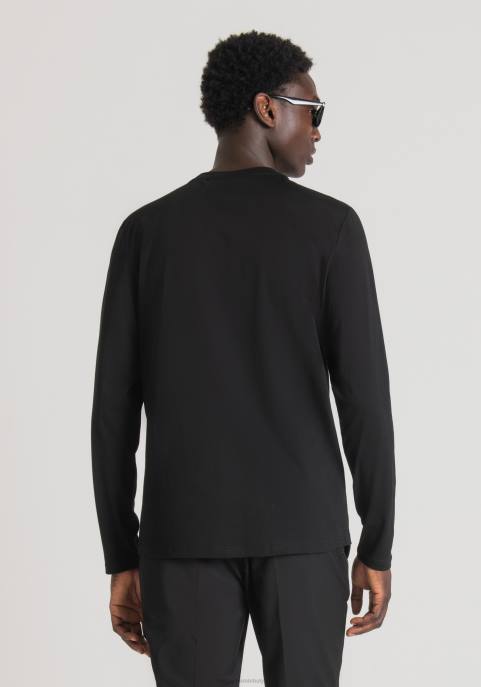Antony Morato mężczyźni T-shirt o regularnym kroju, wykonany w 100% z bawełny, z wytłoczonym nadrukiem logo VNLT170 odzież czarny
