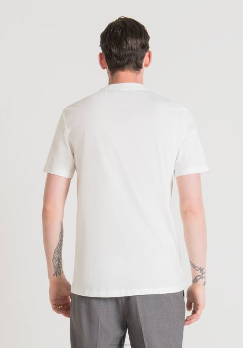 Antony Morato mężczyźni T-shirt o regularnym kroju, wykonany w 100% z miękkiej bawełny, z nadrukiem w panterkę VNLT199 odzież krem