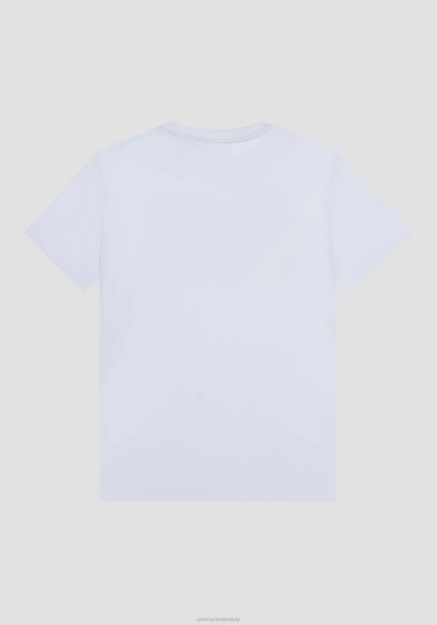 Antony Morato mężczyźni T-shirt o regularnym kroju z ekologicznej wiskozy z nadrukiem logo VNLT200 odzież krem