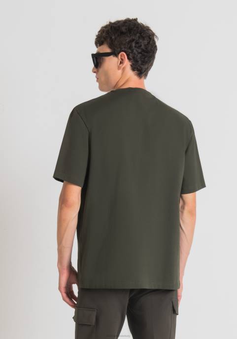 Antony Morato mężczyźni oversize'owa koszulka z czystej bawełny z boczną kieszenią w kształcie serca VNLT138 odzież 4075