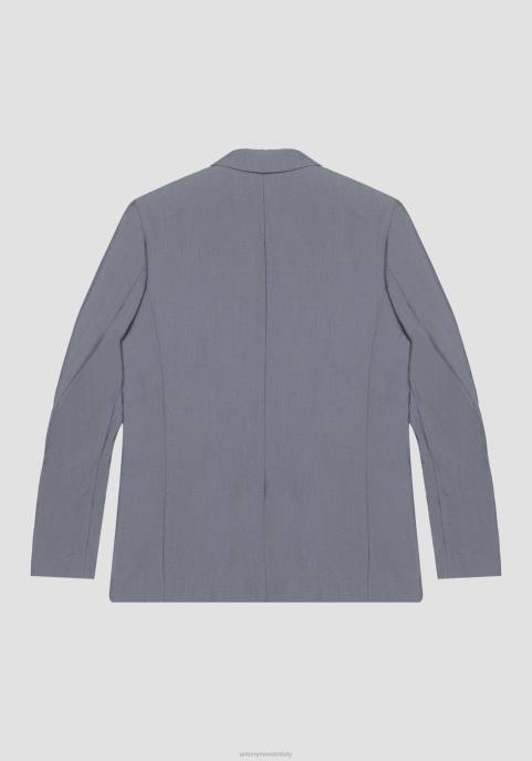 Antony Morato mężczyźni Dwurzędowa kurtka Roger o regularnym kroju z mieszanki bawełny z efektem dżinsu VNLT26 odzież jasny niebieski