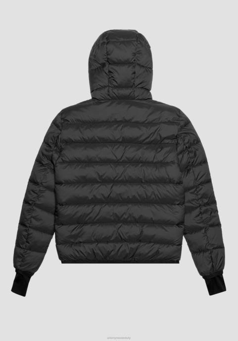 Antony Morato mężczyźni Kurtka nylonowa o regularnym kroju z ekologiczną wyściółką Sorona Aura VNLT11 odzież czarny