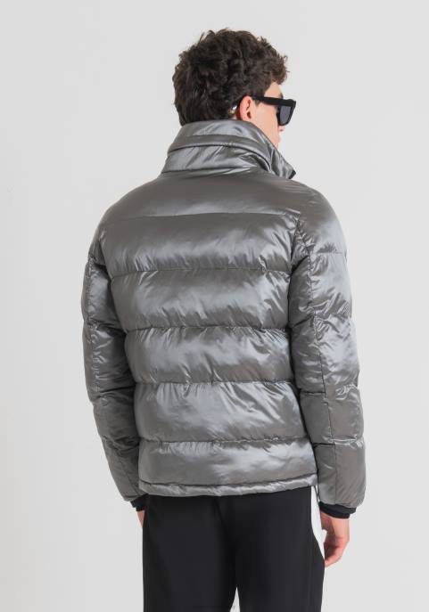 Antony Morato mężczyźni Kurtka o regularnym kroju z ekologiczną wyściółką z opalizującym efektem VNLT21 odzież Stalowa szarość