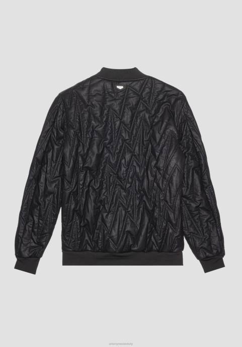 Antony Morato mężczyźni Kurtka o regularnym kroju z materiału imitującego skórę z trwałą wyściółką VNLT8 odzież czarny