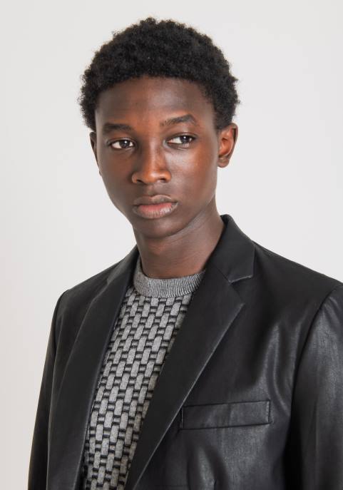 Antony Morato mężczyźni Kurtka zelda slim fit z materiału ze sztucznej skóry VNLT41 odzież czarny