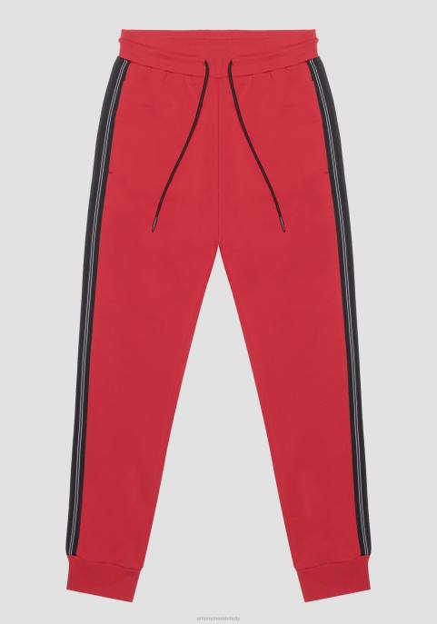 Antony Morato mężczyźni Spodnie dresowe o dopasowanym kroju z elastycznej bawełny z kontrastowym materiałem technicznym VNLT274 odzież czerwony