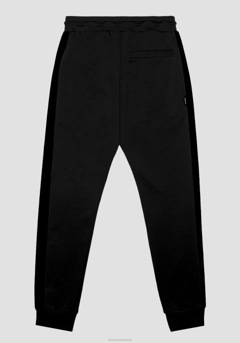 Antony Morato mężczyźni Spodnie dresowe o dopasowanym kroju z elastycznej bawełny z kontrastowym materiałem technicznym VNLT275 odzież czarny