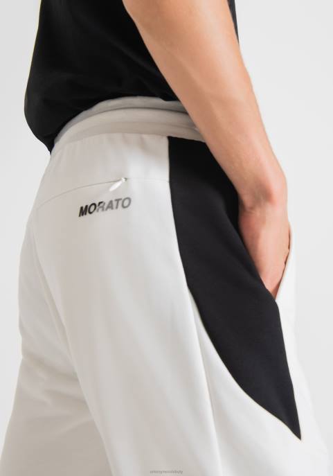 Antony Morato mężczyźni Spodnie dresowe o regularnym kroju z elastycznej mieszanki bawełny z kontrastowymi paskami po bokach VNLT258 odzież krem