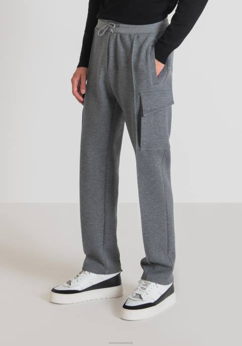 Antony Morato mężczyźni Spodnie dresowe o regularnym kroju z mieszanki wiskozy i stretchu do nurkowania VNLT265 odzież średni szary melanż