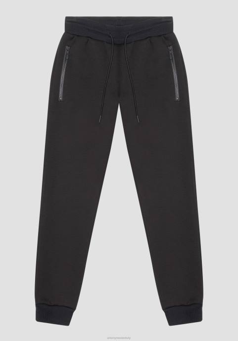 Antony Morato mężczyźni Wąskie spodnie dresowe ze stretchu do nurkowania z domieszką wiskozy VNLT219 odzież czarny